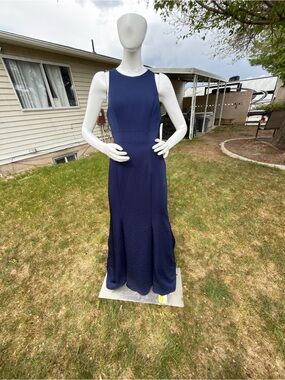 Allure Bridals Navy Sleeveless Maxi Dress